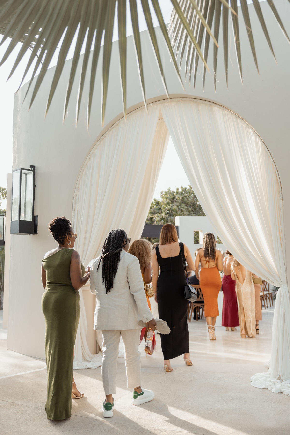 sunset-inspired dress code for wedding guests