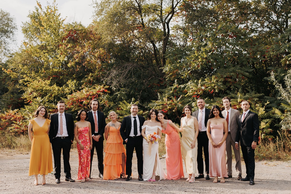 sunset wedding fashion