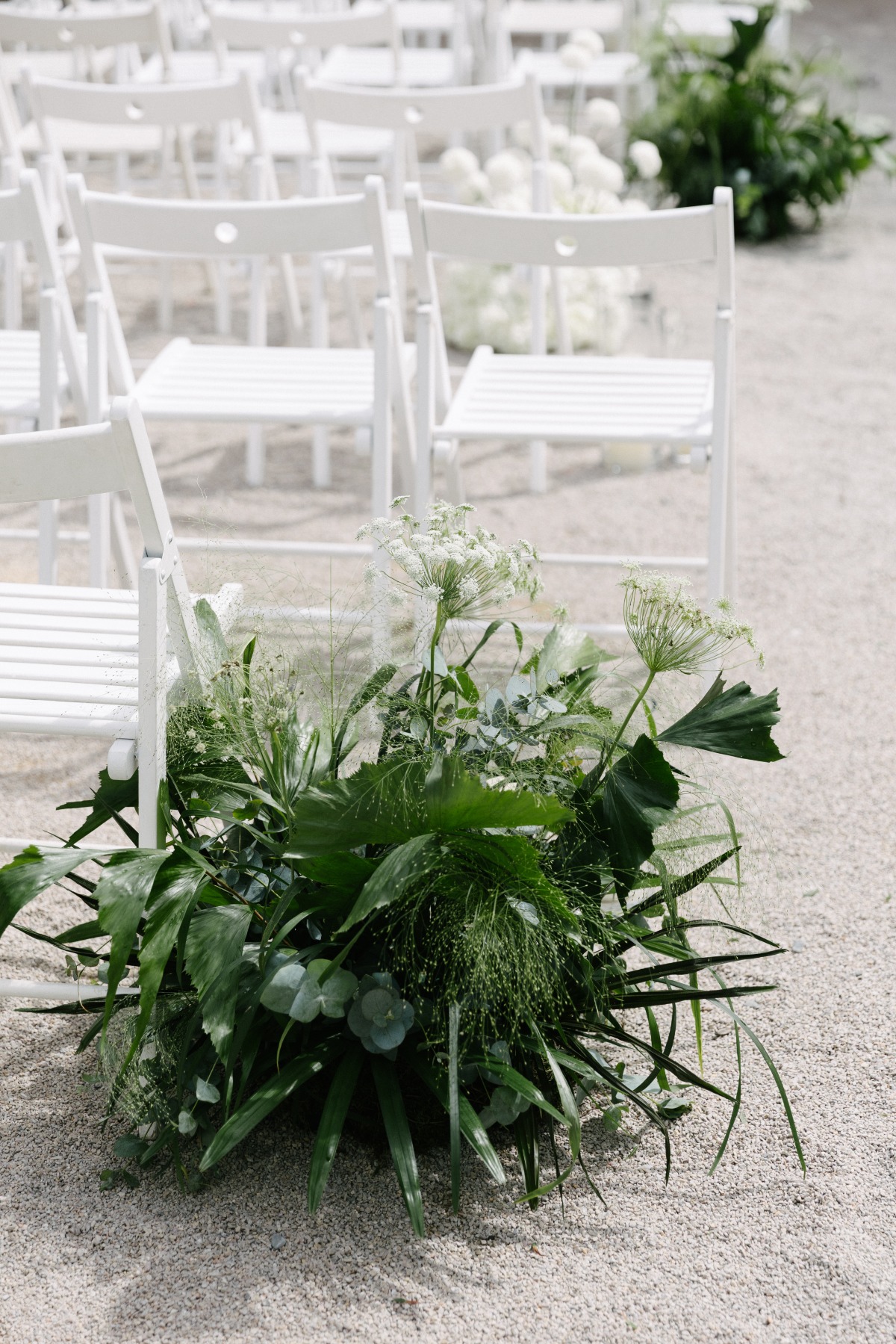 all green wedding florals