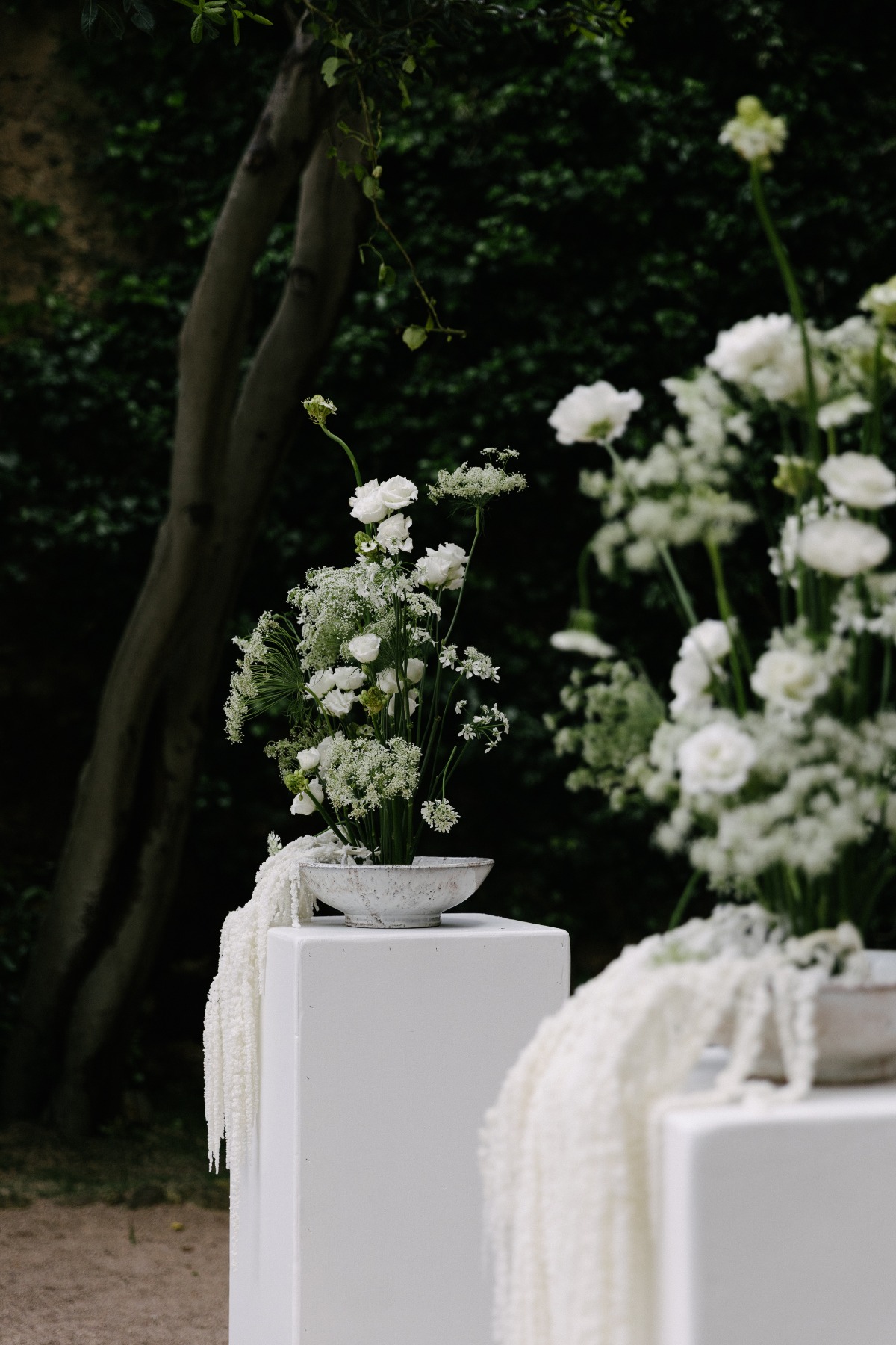ikebana floral arrangement for wedding altar