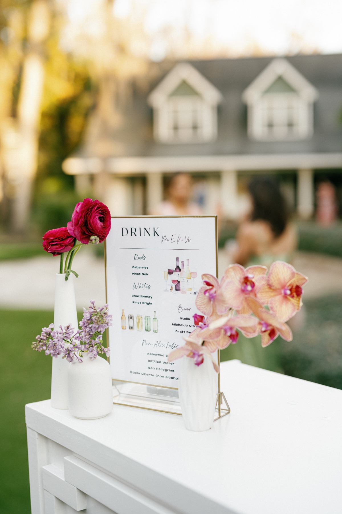custom drink menu idea for wedding bar