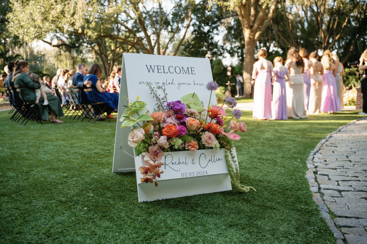 floral welcome sign ideas for wedding