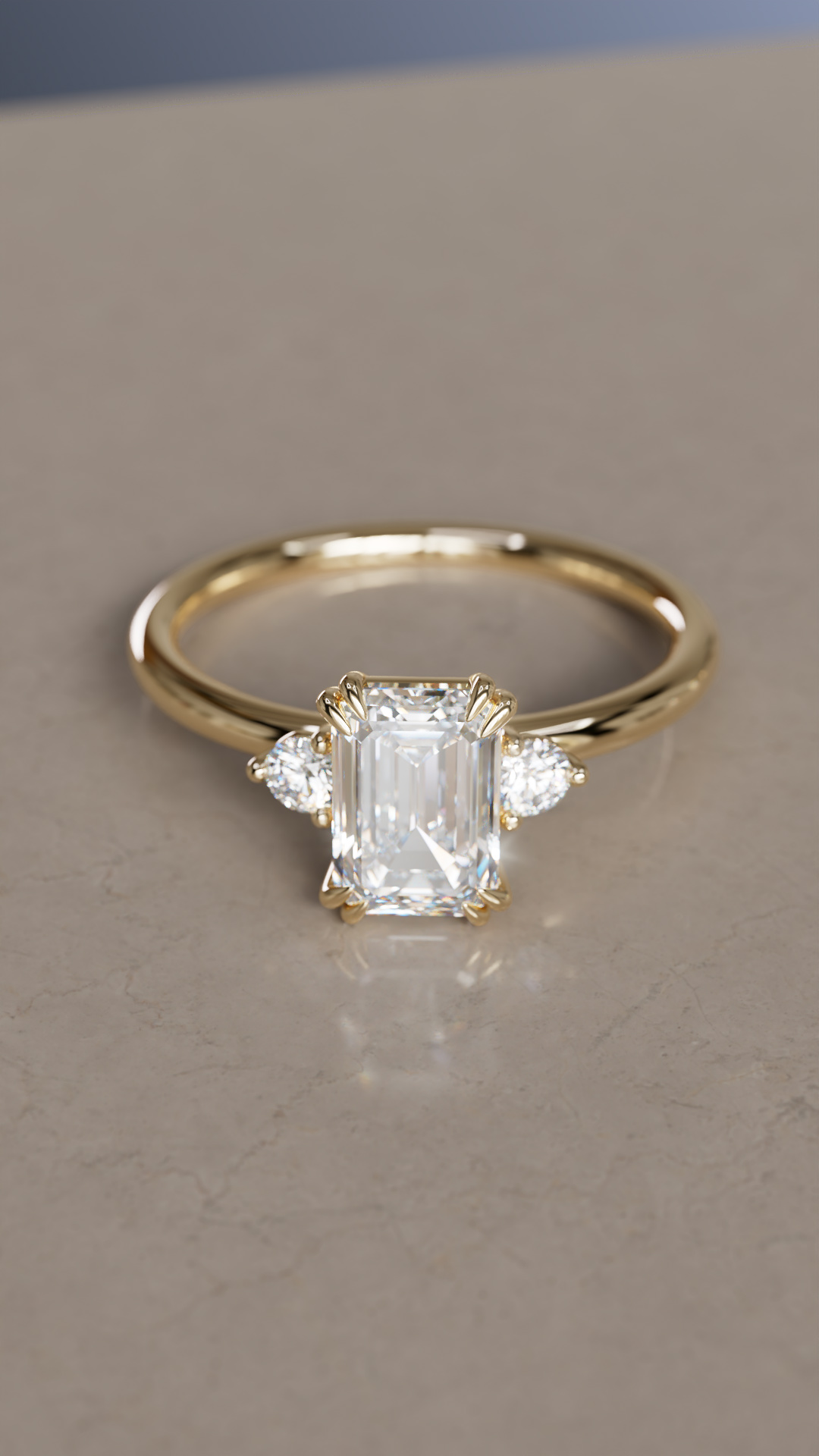 emerald cut diamond engagement ring by Valley Rose Jewelry