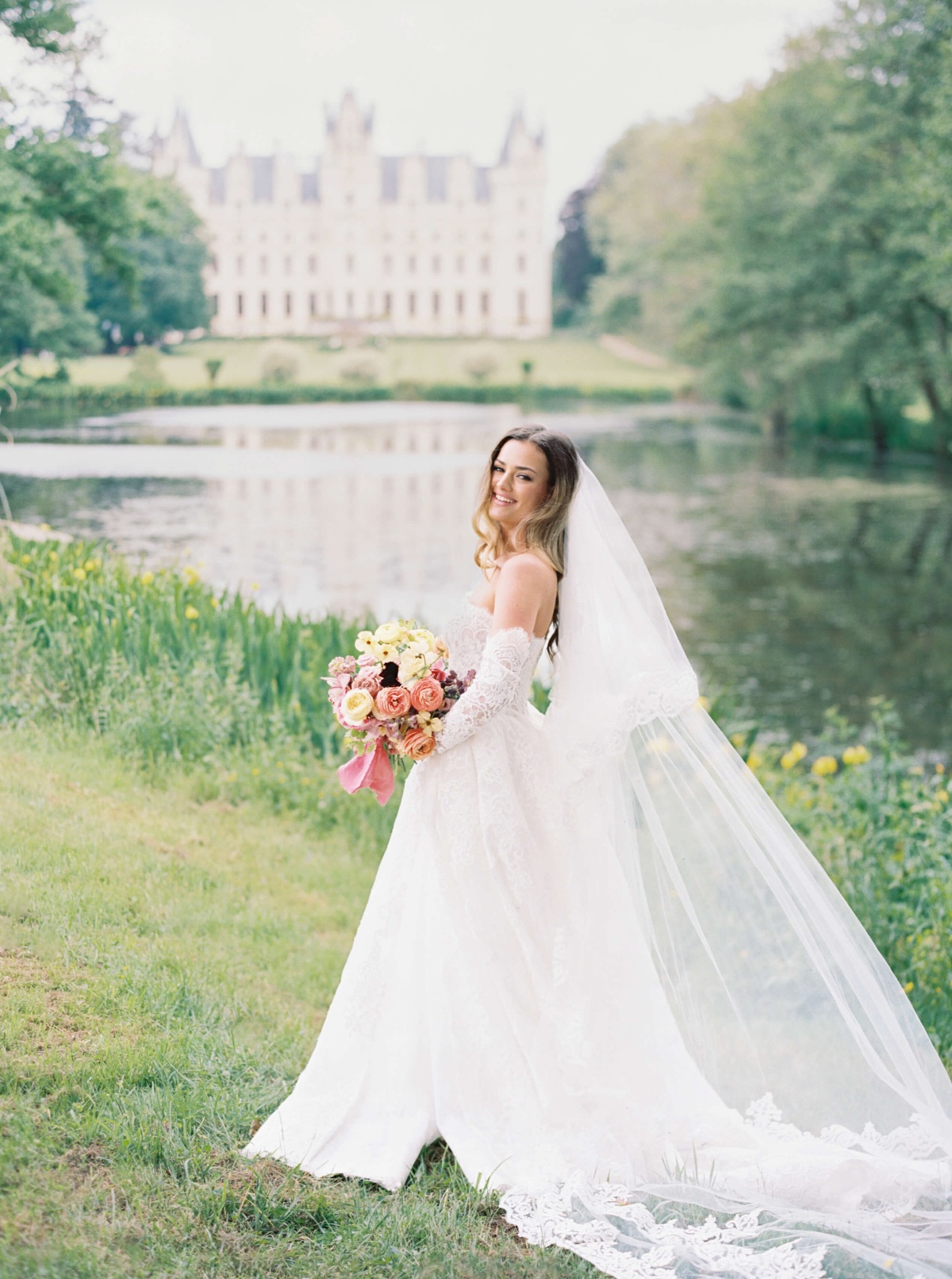 custom french designer wedding gown