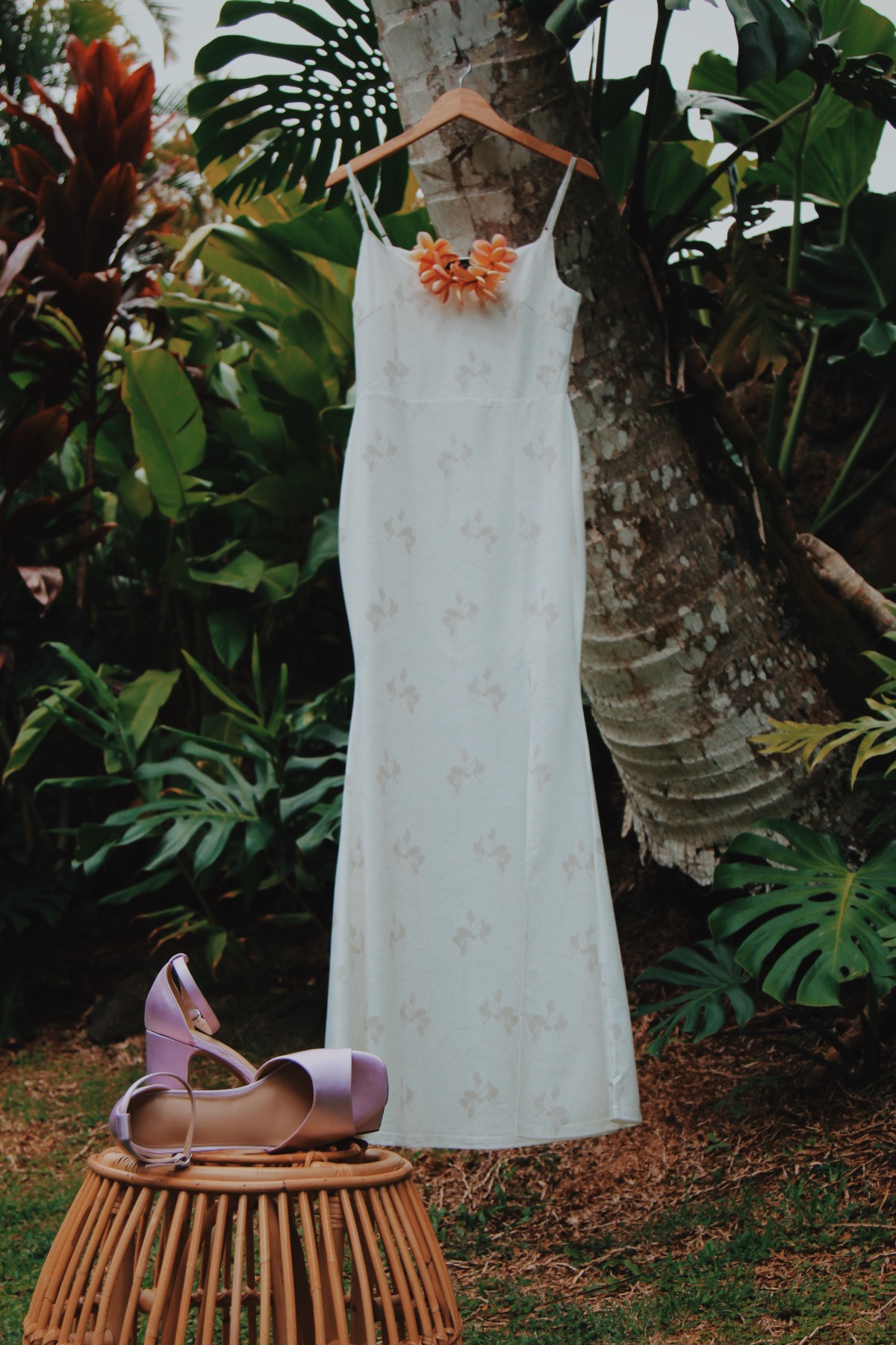 floral print wedding dress