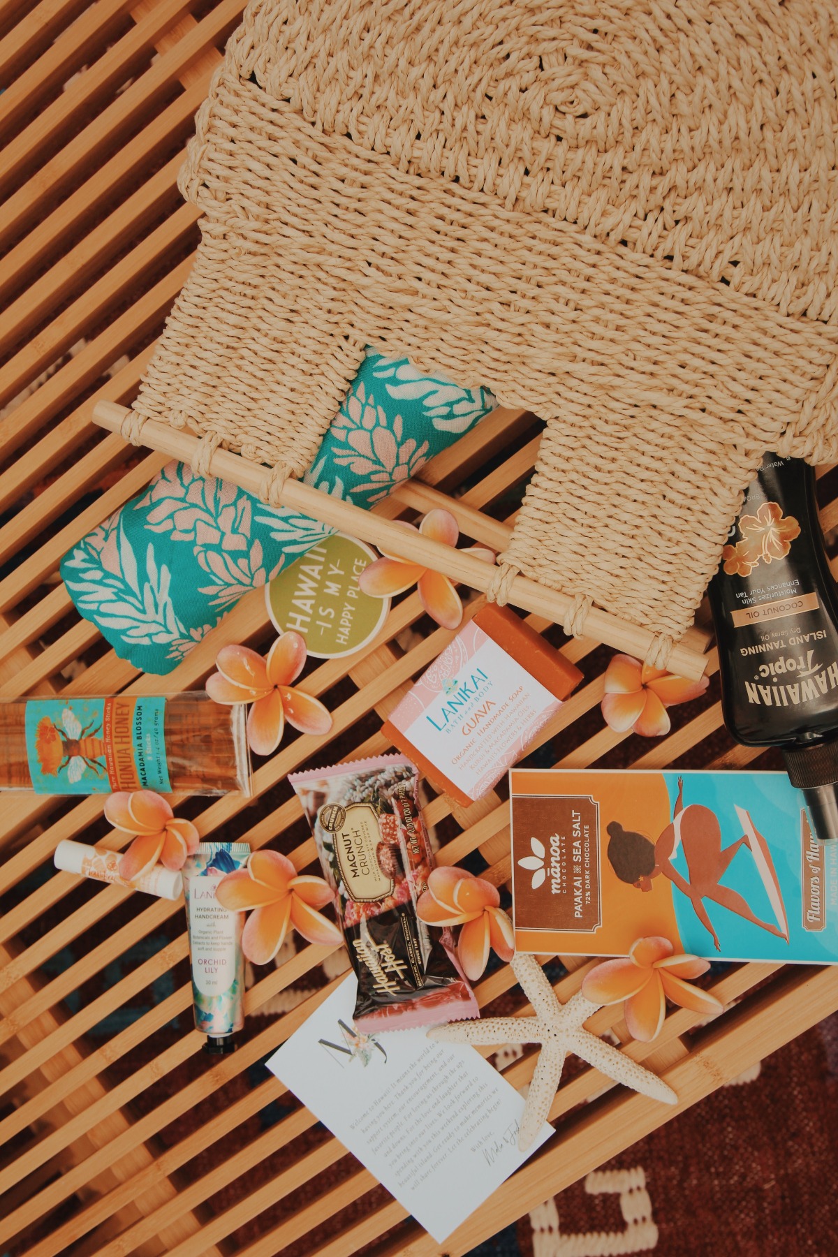 hawaii wedding welcome basket ideas