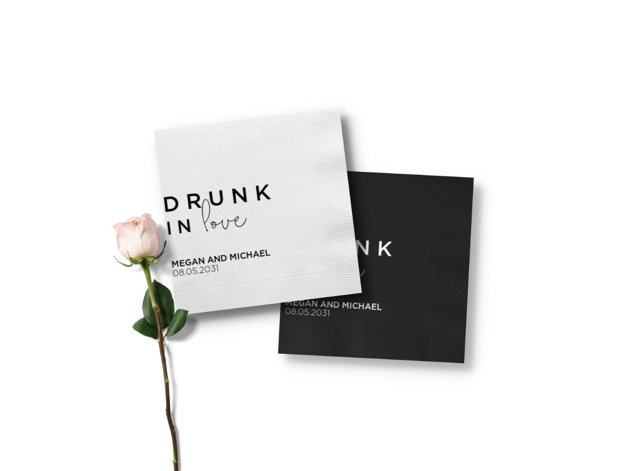 custom napkins for wedding by Before the I Do’s