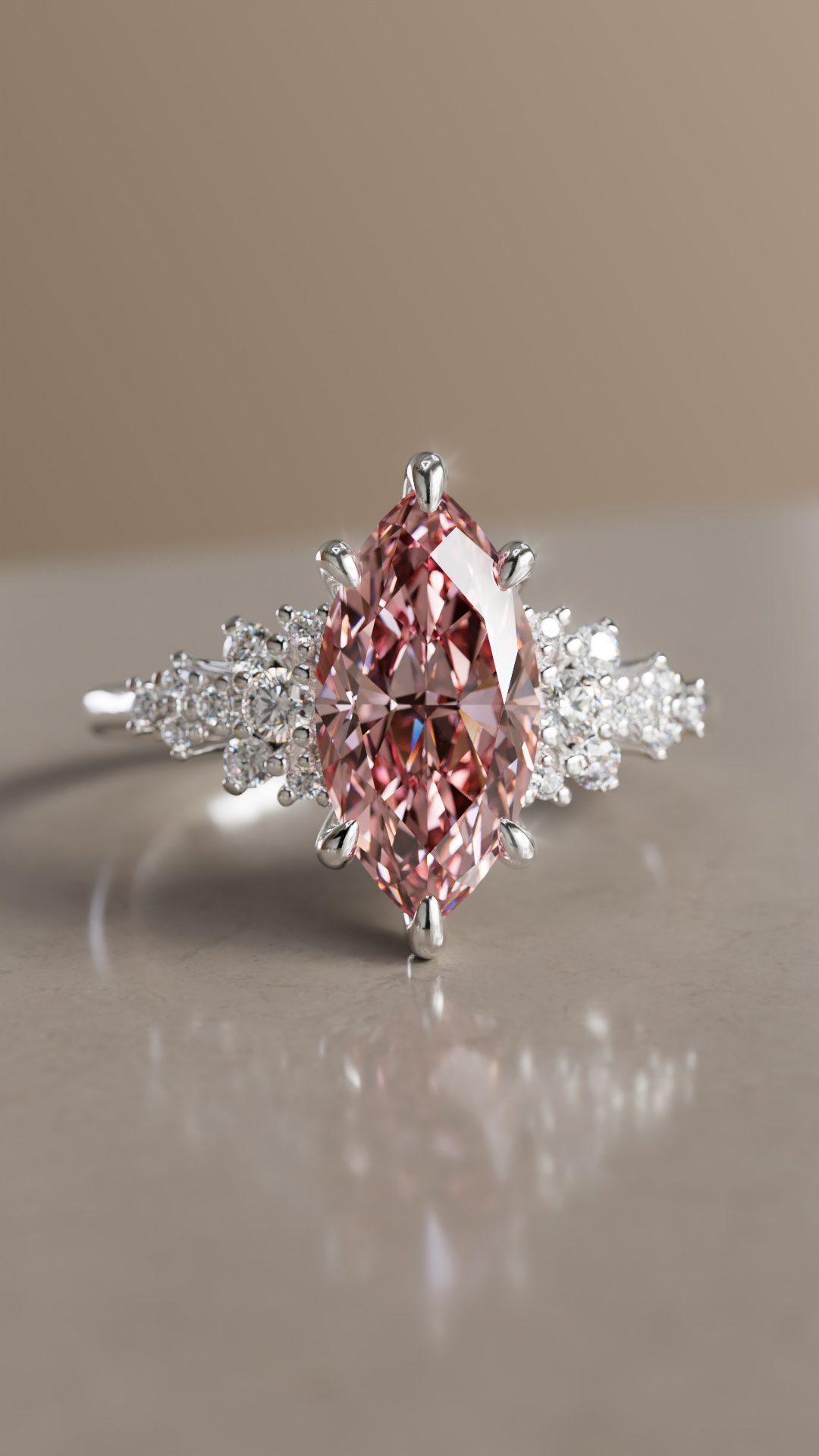 pink diamond engagement ring by Valley Rose Jewelry