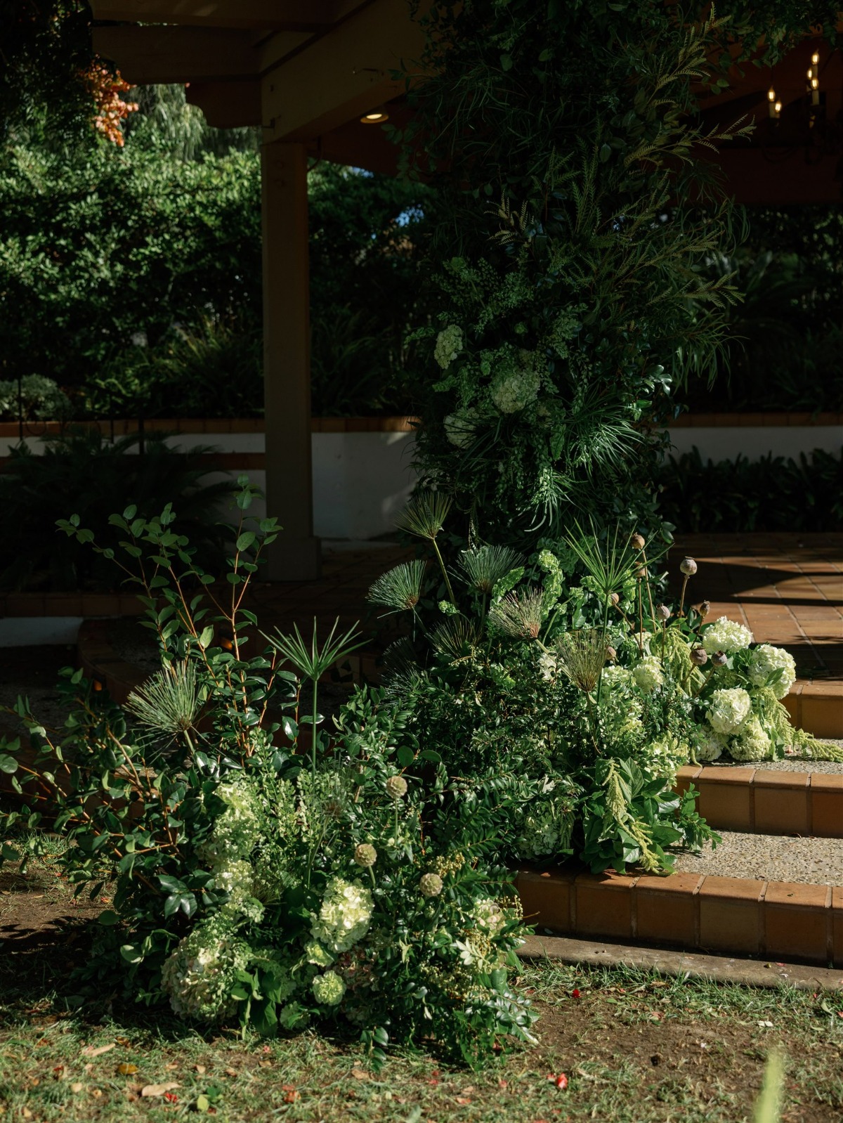 greenery and white floral arrangements
