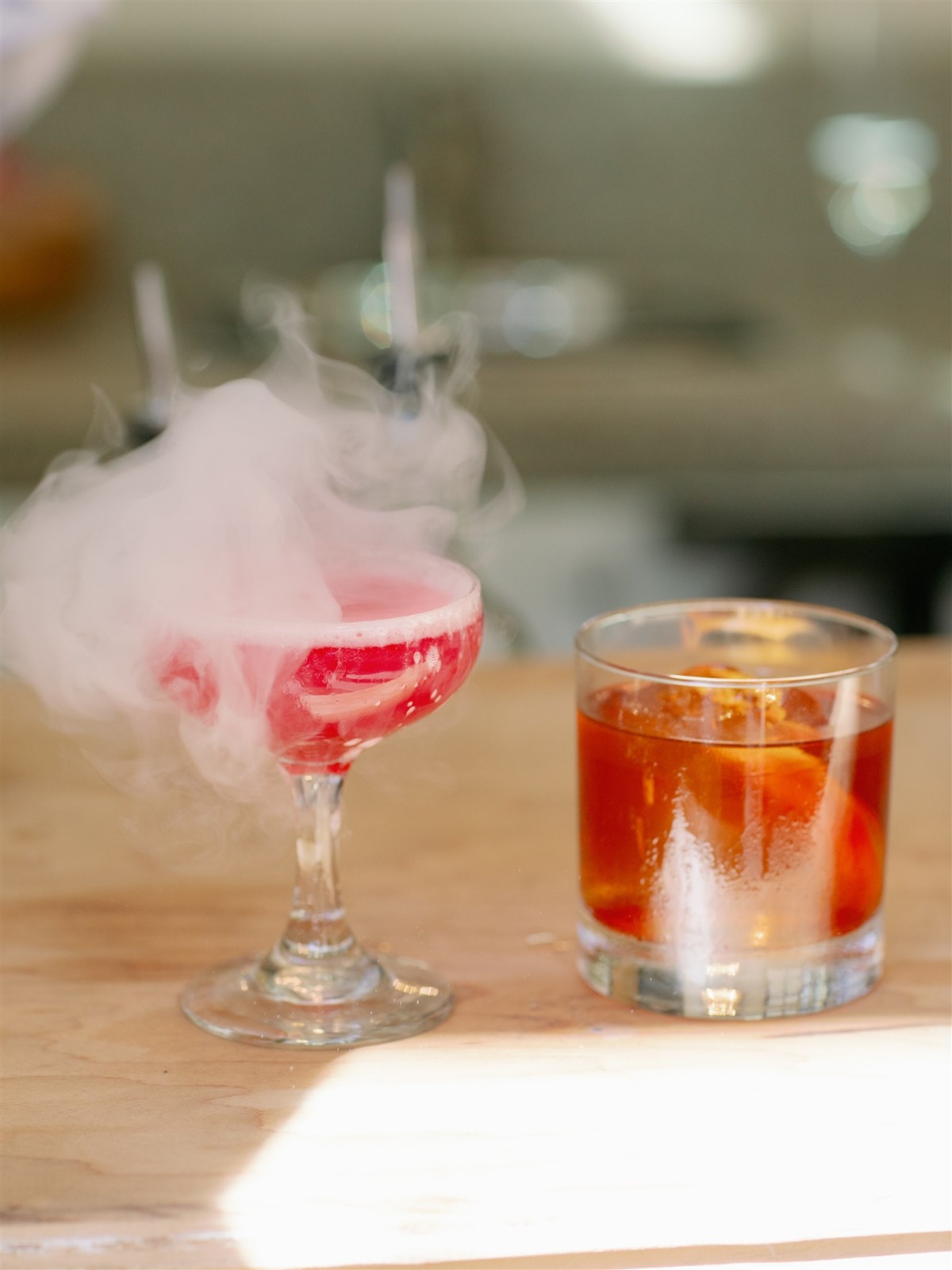 custom cocktails with dry ice