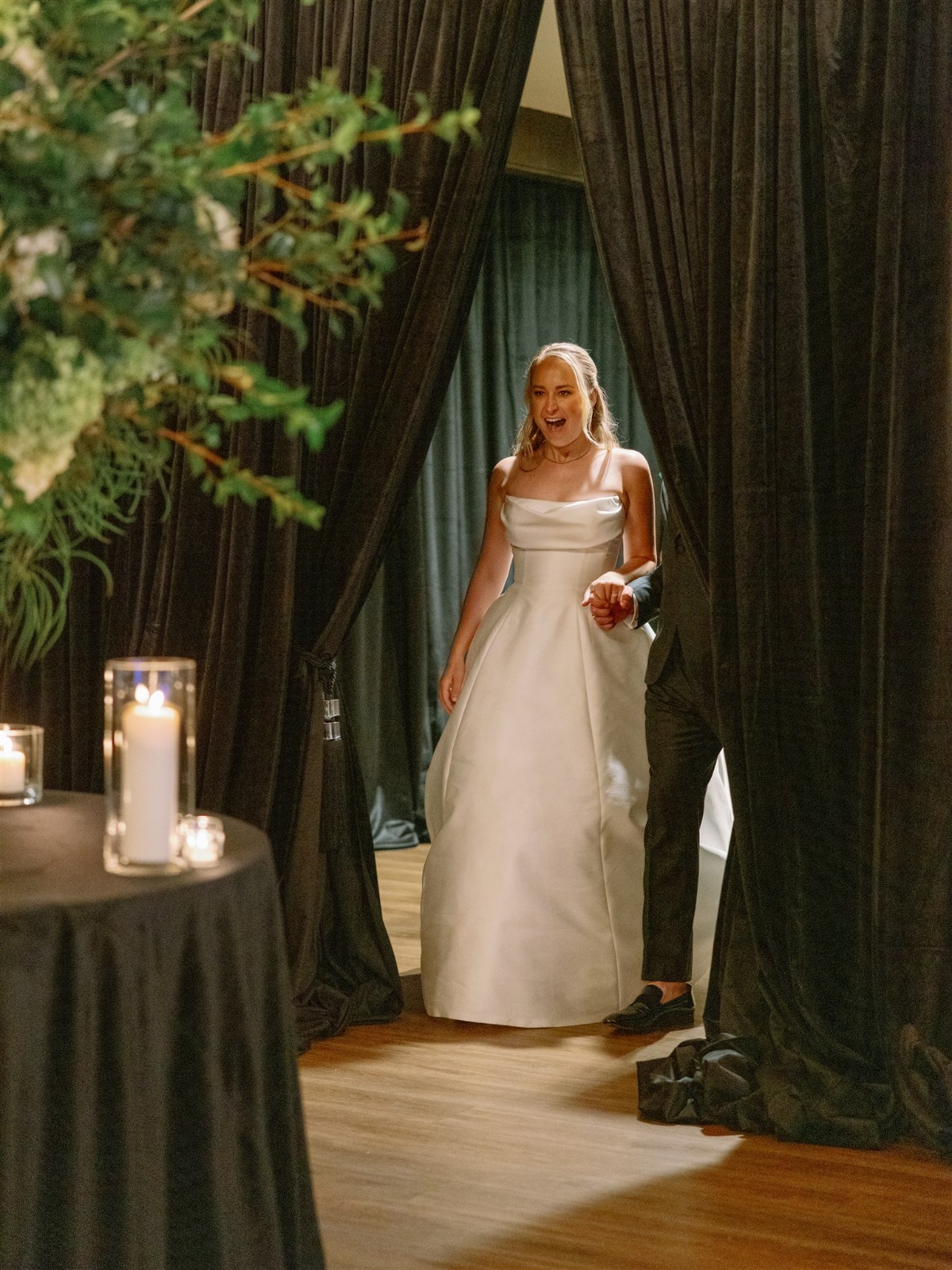 black draping