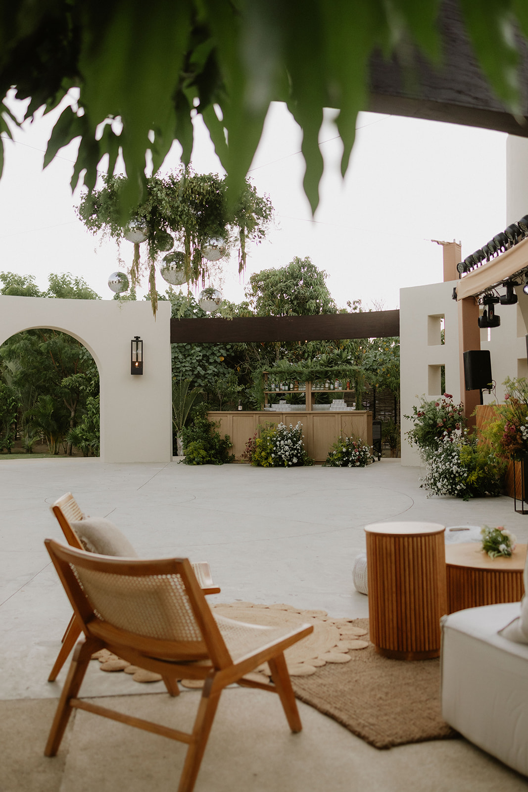 modern tropical lounge for wedding