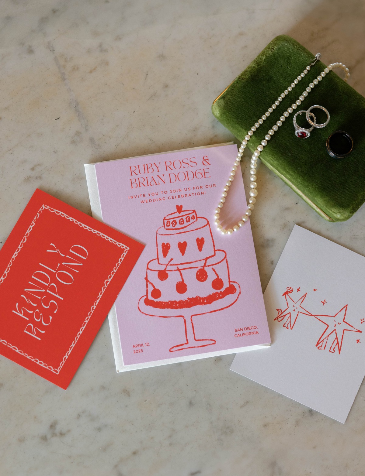 70's inspired invitations