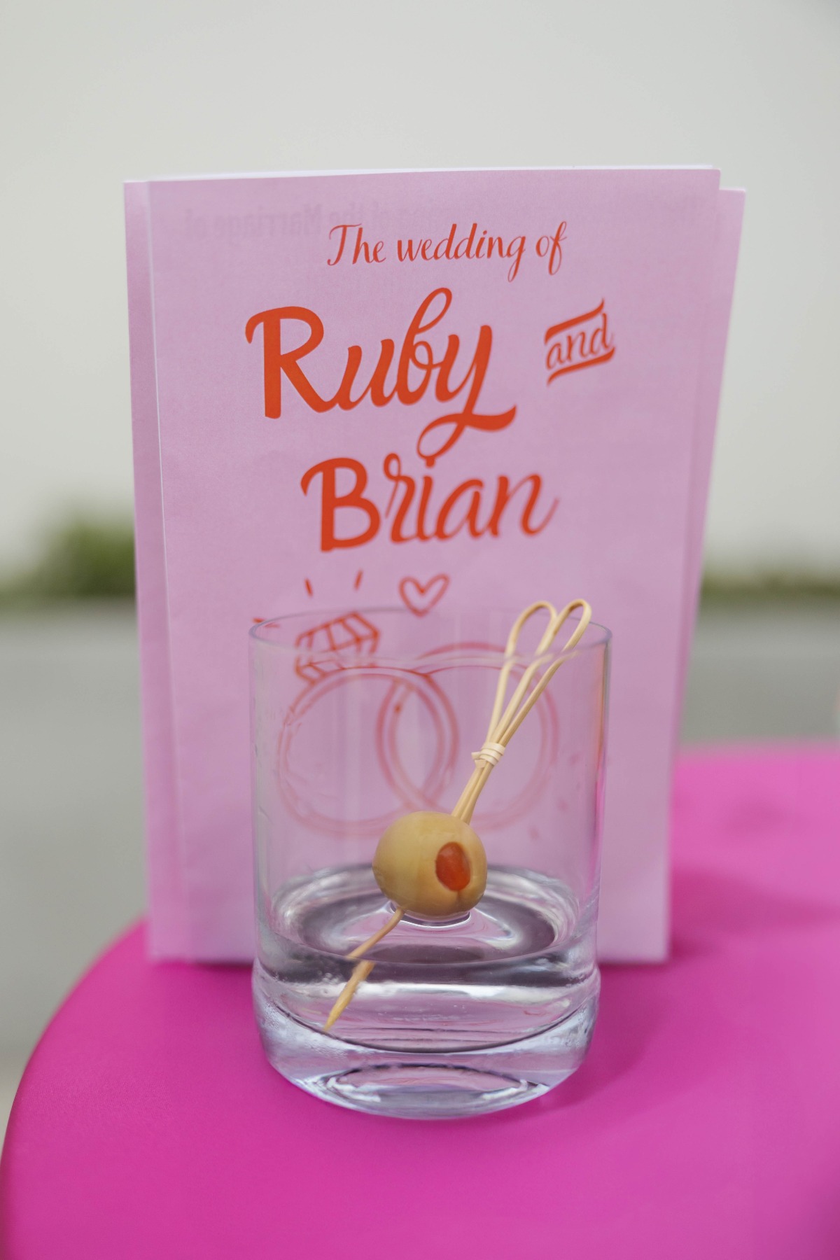 pink and red ceremony program