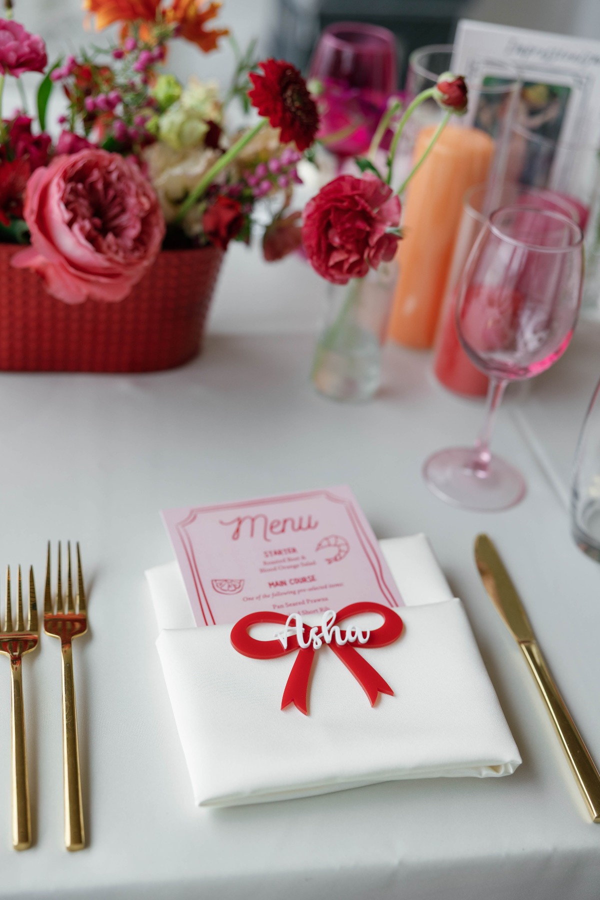 bow seating cards
