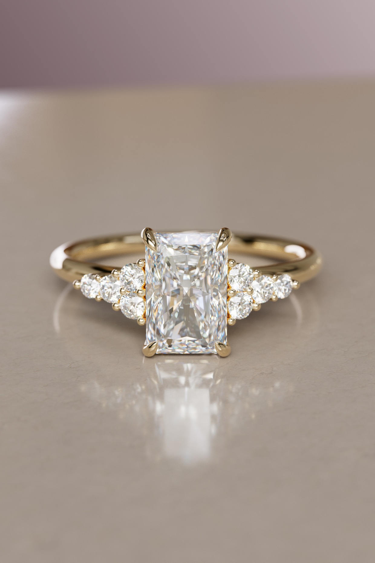 radiant diamond engagement ring by Valley Rose Jewelry