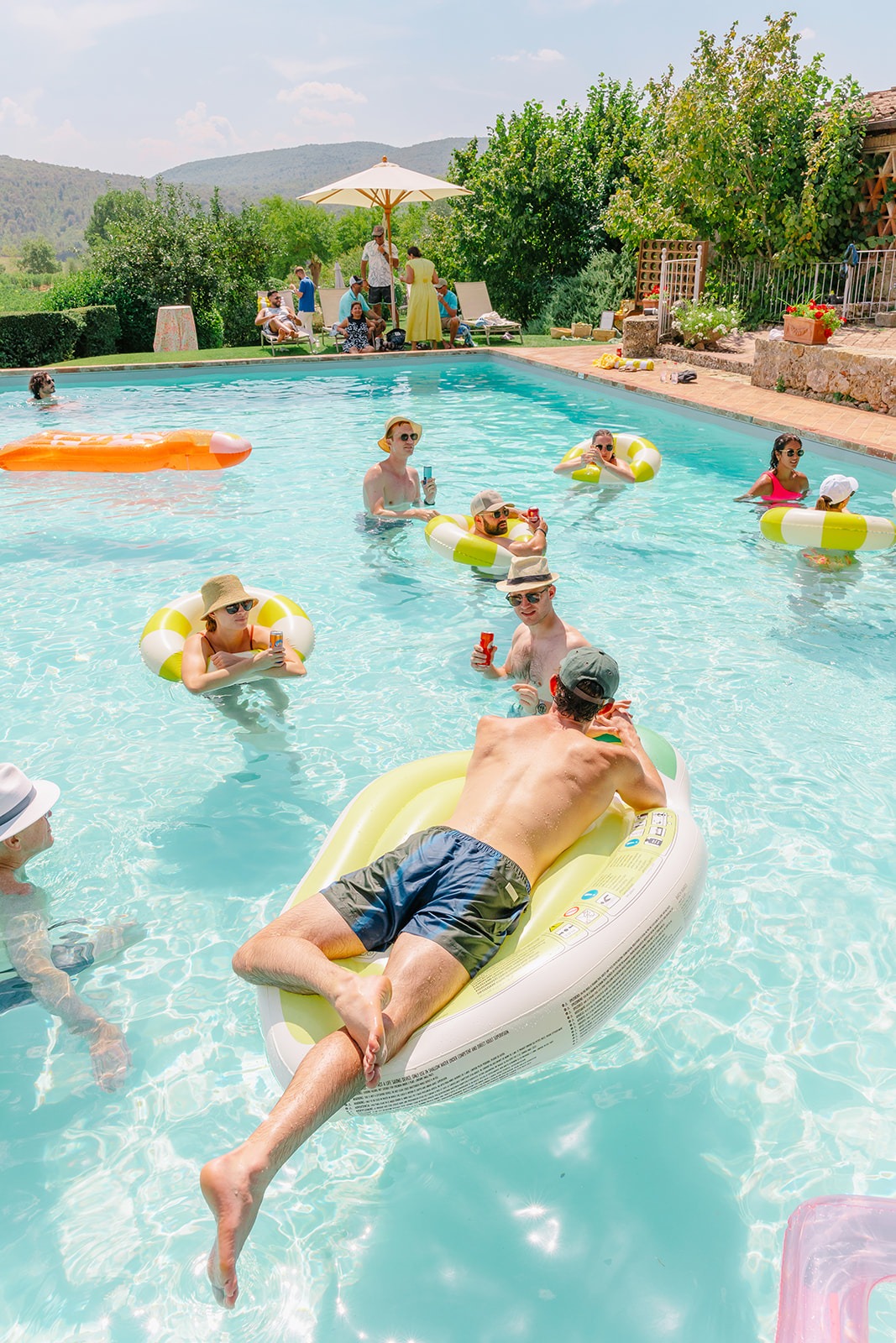 pool wedding welcome party