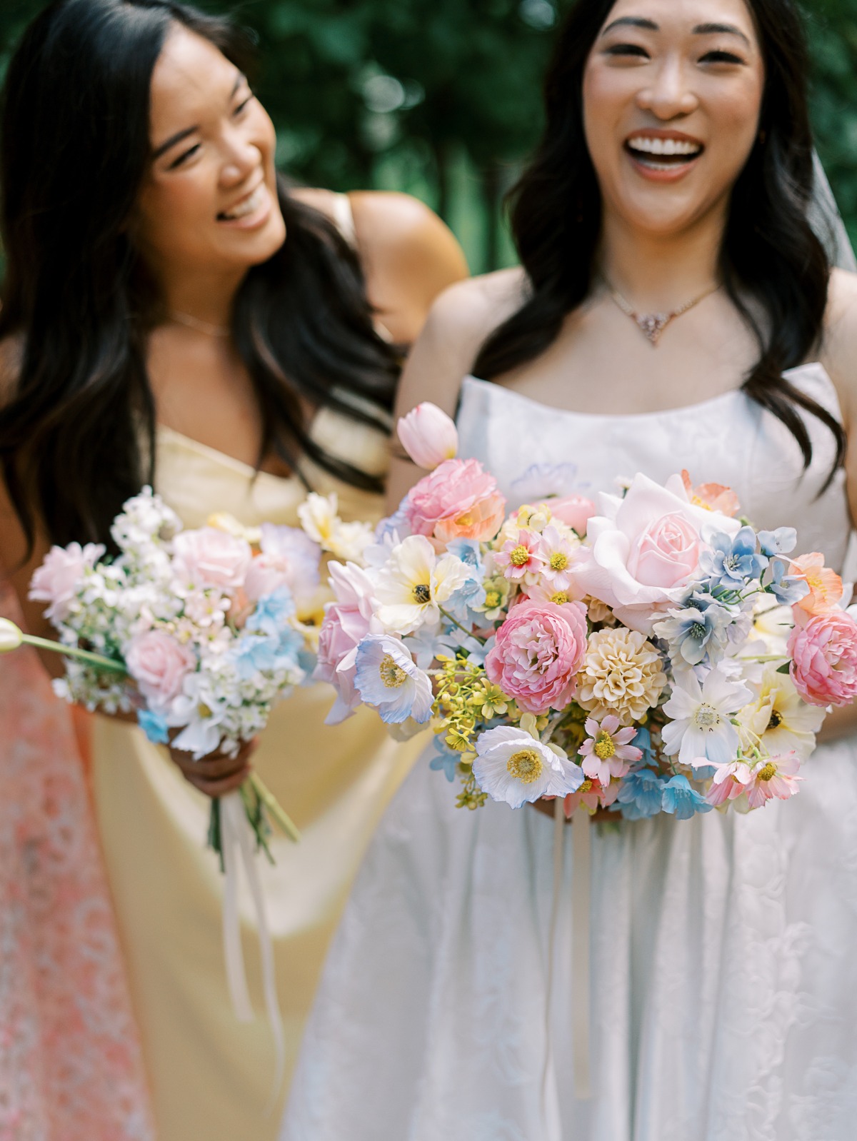 pastel rainbow bridal party