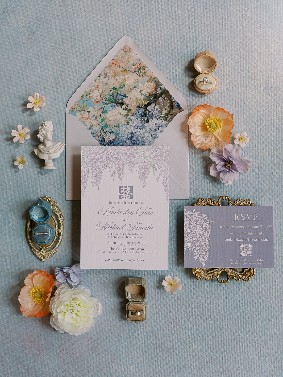 floral invitation insert