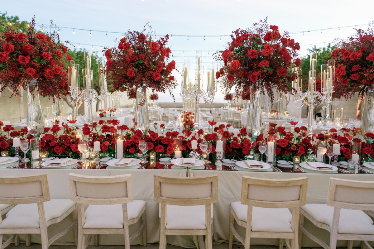 red wedding reception ideas