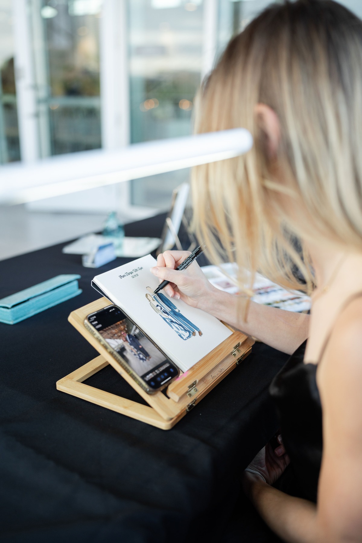 live portrait painting at tampa wedding
