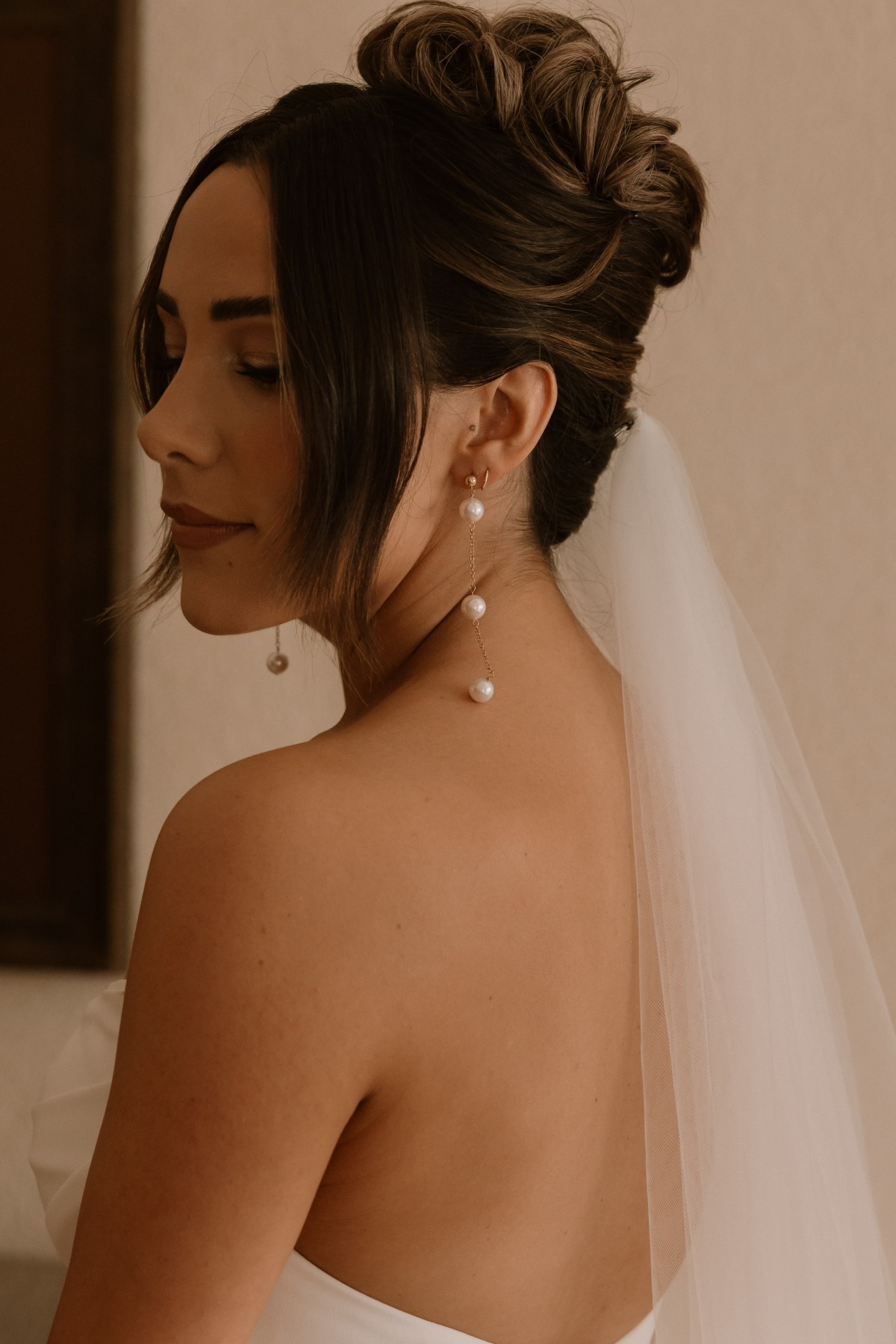 pearl drop bridal earrings