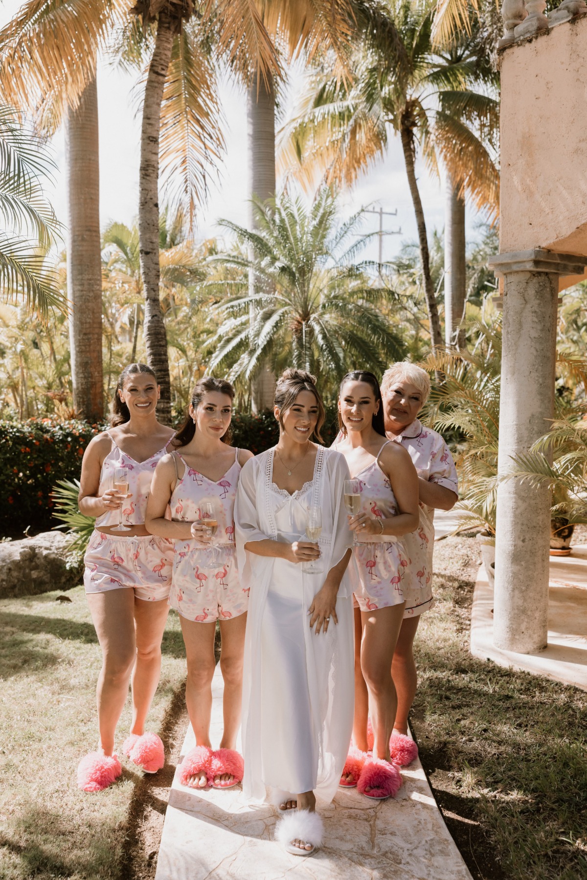 flamingo pajamas for bridesmaids