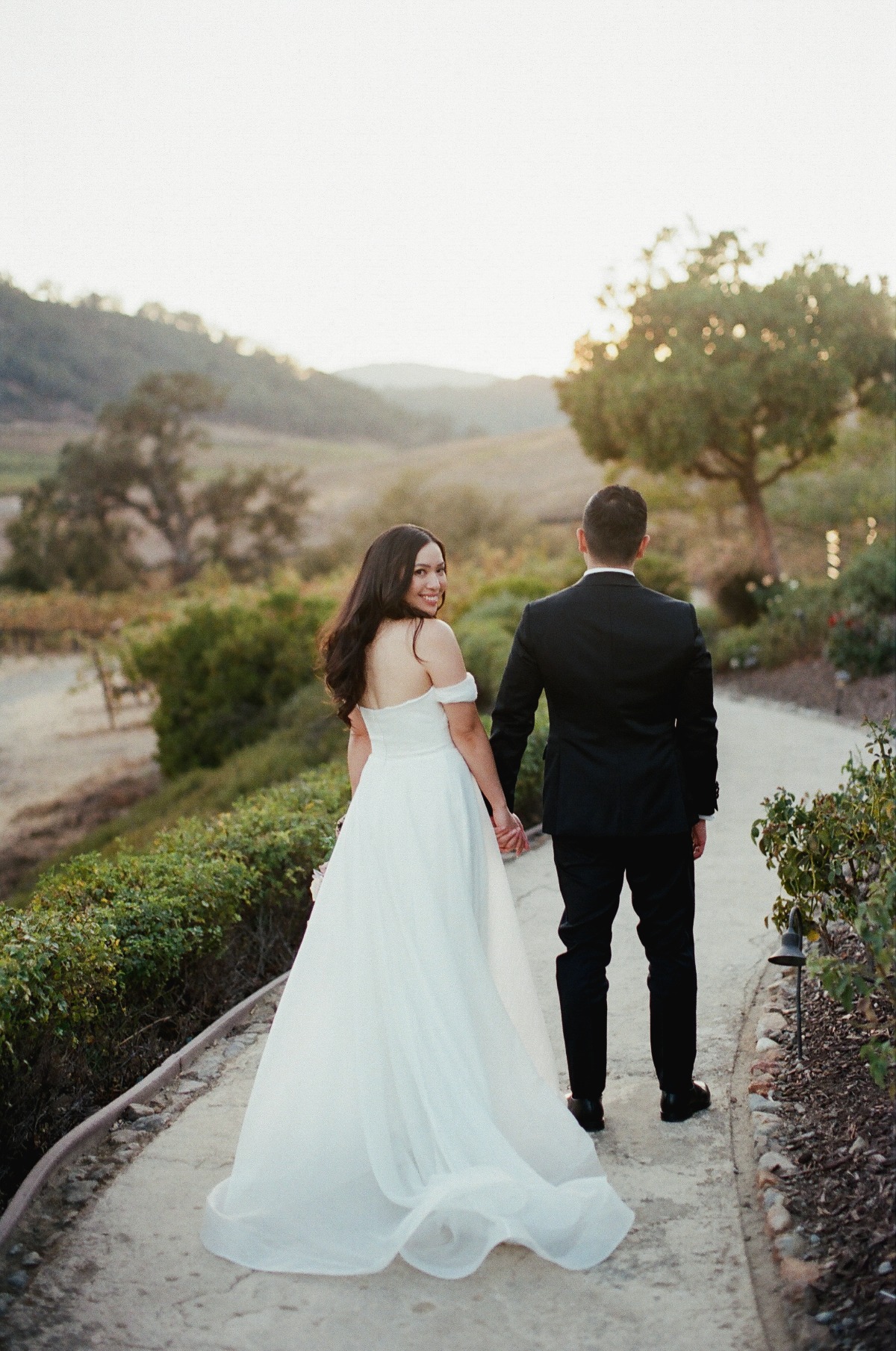 classic off the shoulder wedding dress