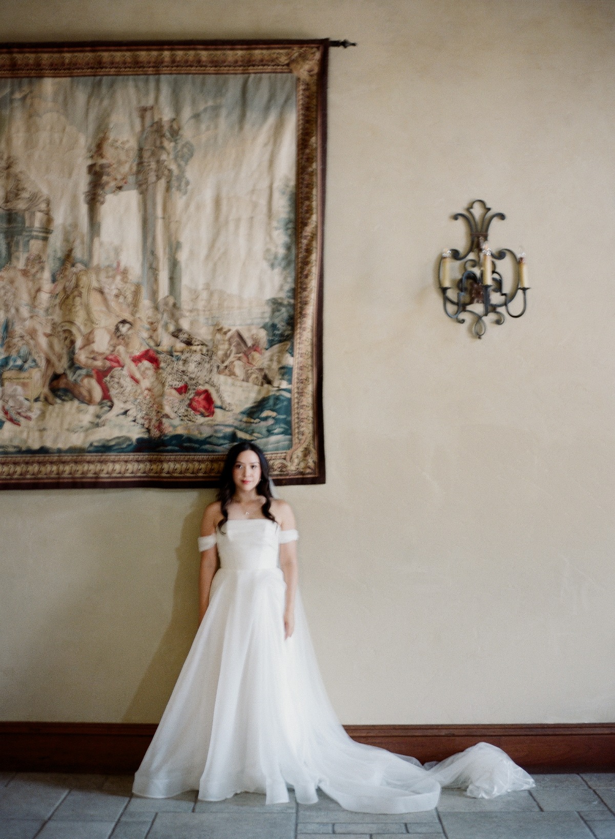 off the shoulder wedding dress