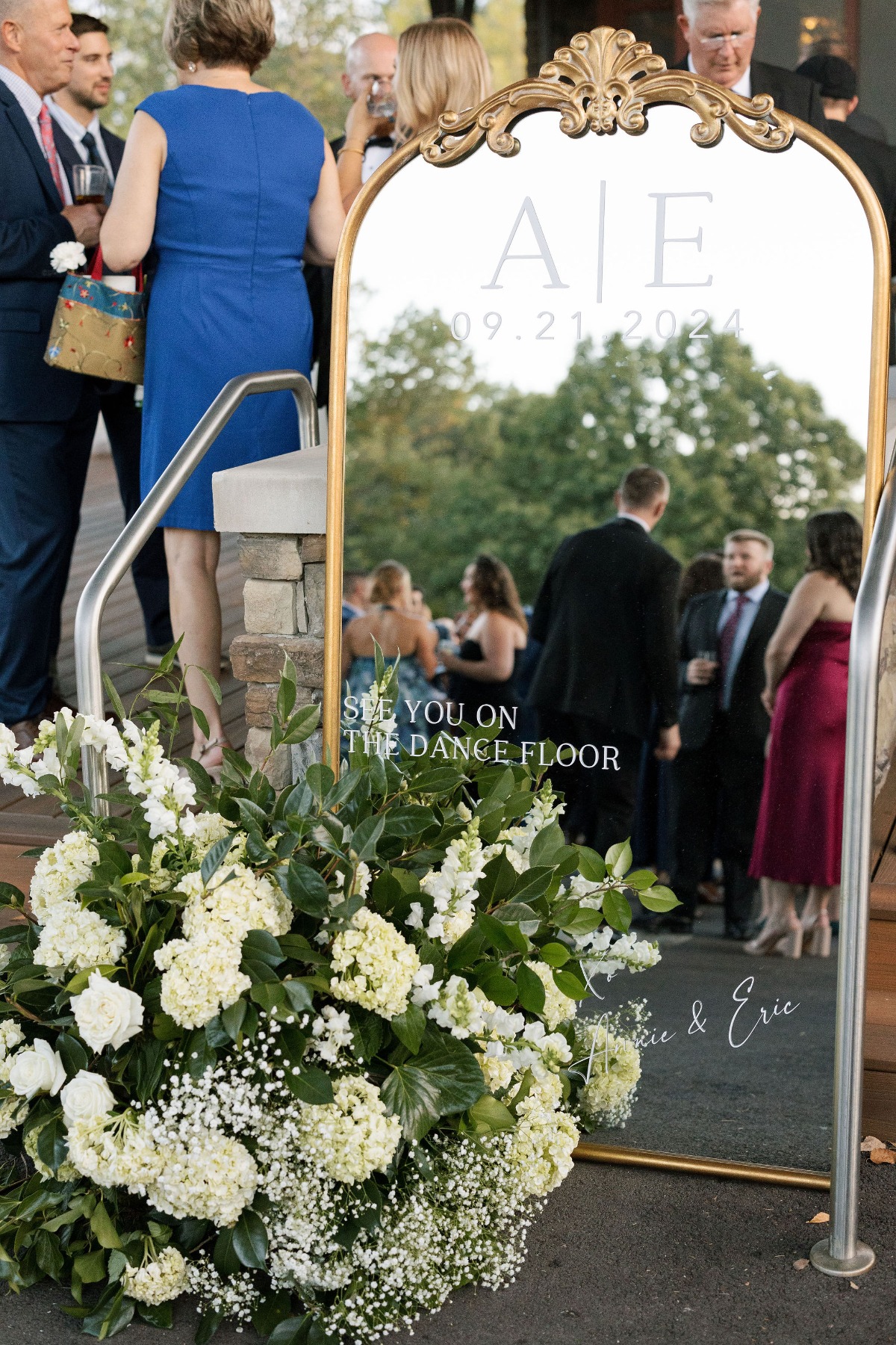 mirrored welcome sign