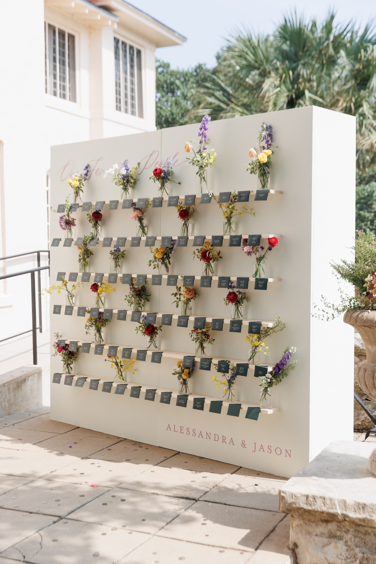 simple envelope escort display for wedding