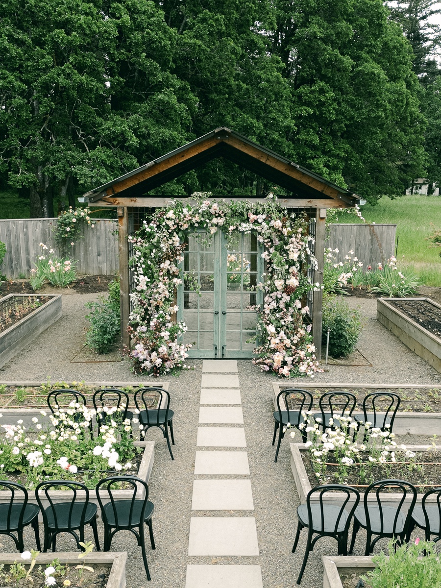 greenhouse garden wedding ceremony
