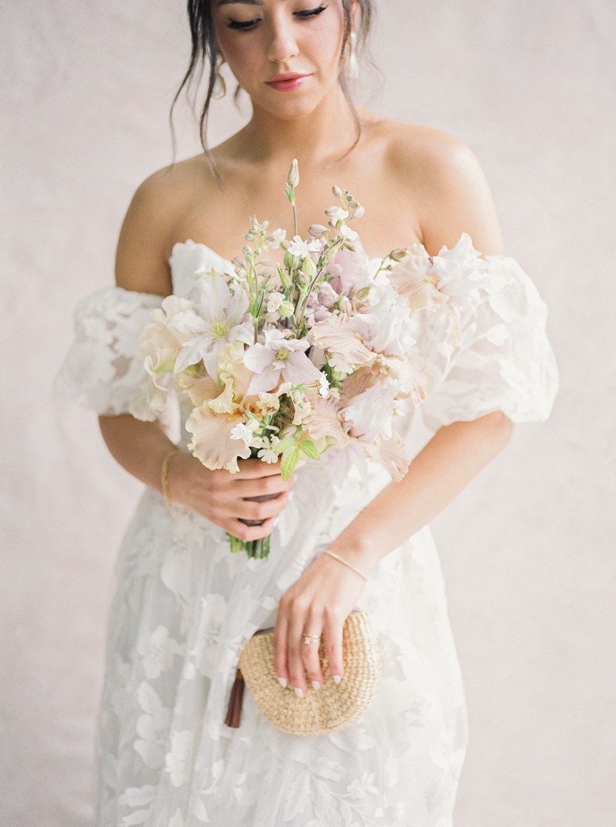lavender tan and ivory bouquet