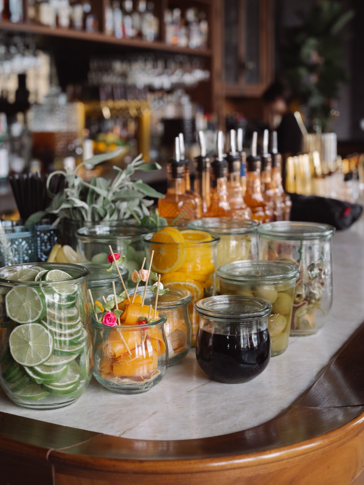 mixology station at bar