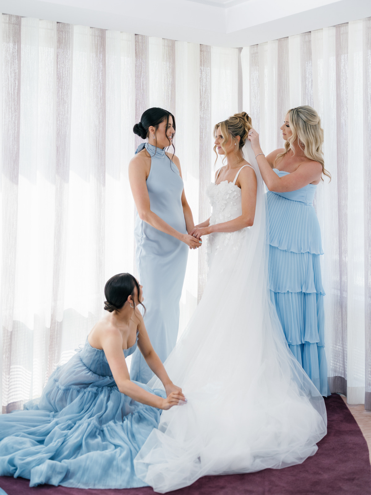 pastel blue bridesmaid dresses
