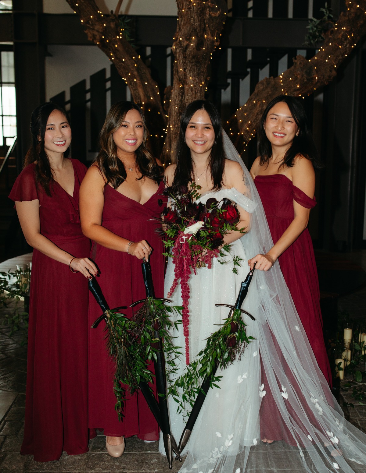 burgundy bridesmaid dresses
