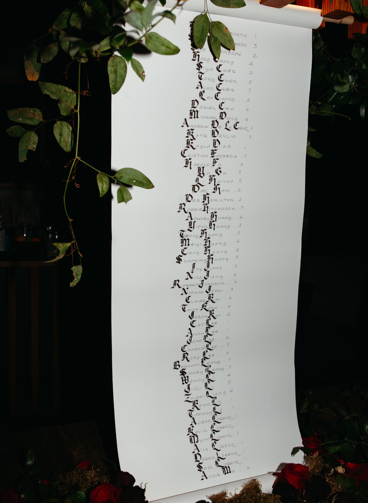 fabric DIY seating chart