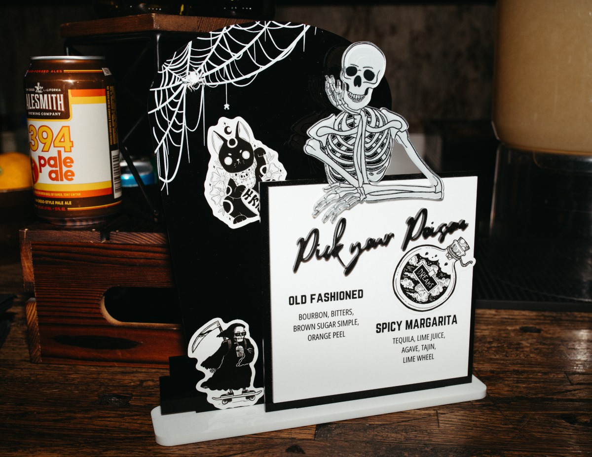 skeleton wedding bar menu