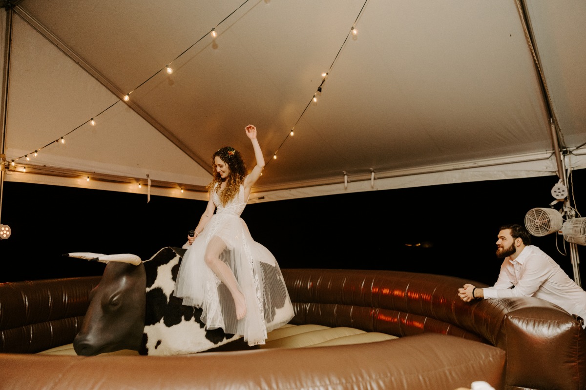 mechanical bull at wedding