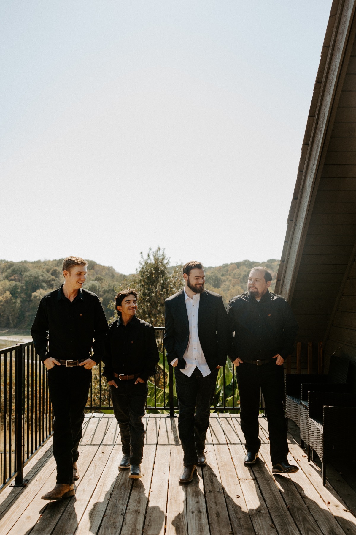 groom and groomsmen in jeans