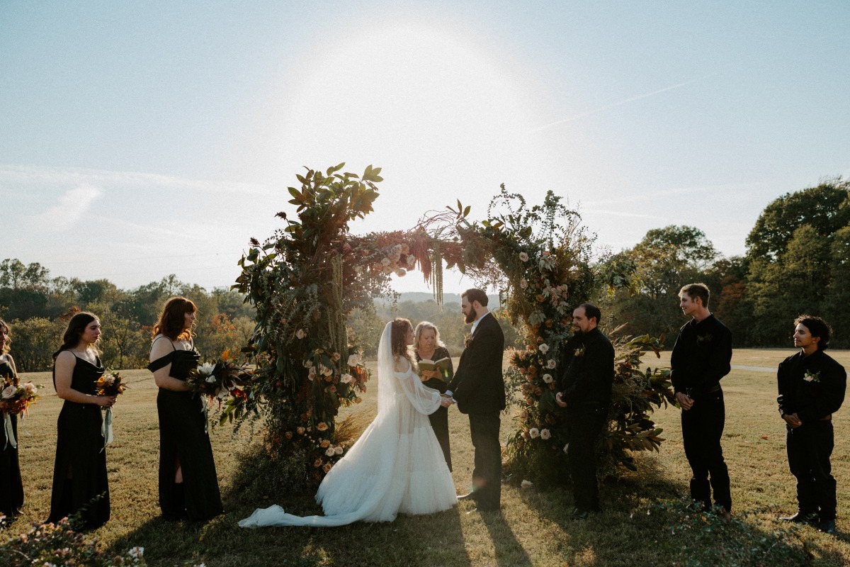 overgrown organic floral arch ideas