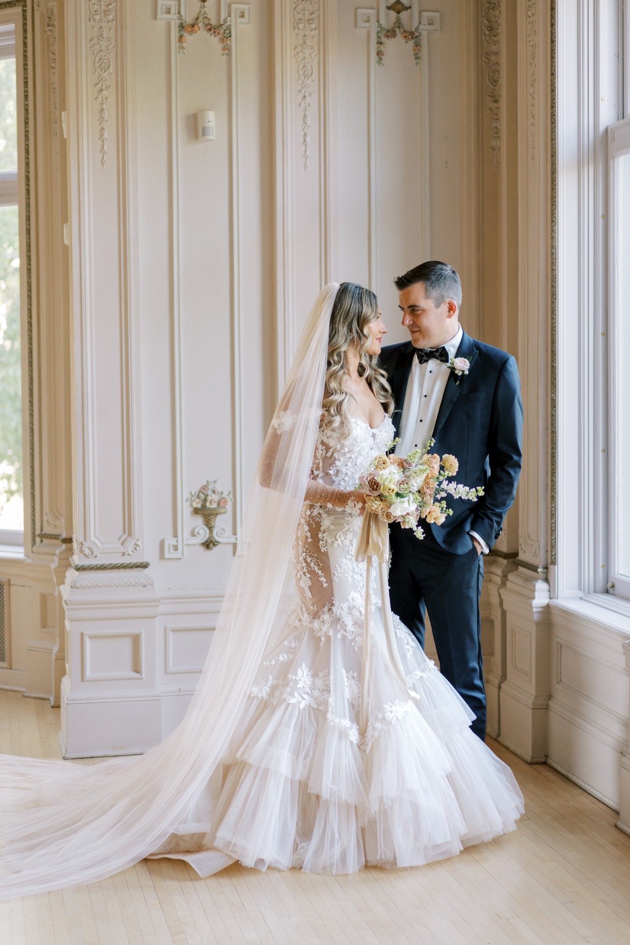 romantic wedding with bride in galia lahav
