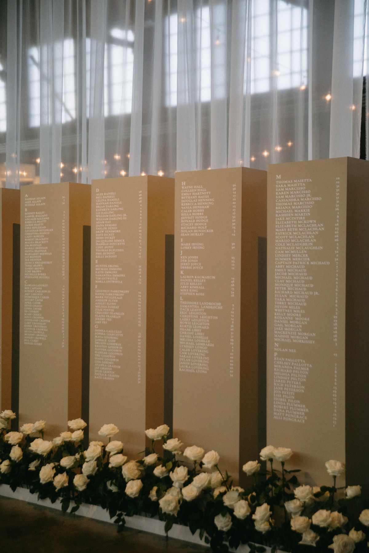 simple tan wedding seating chart