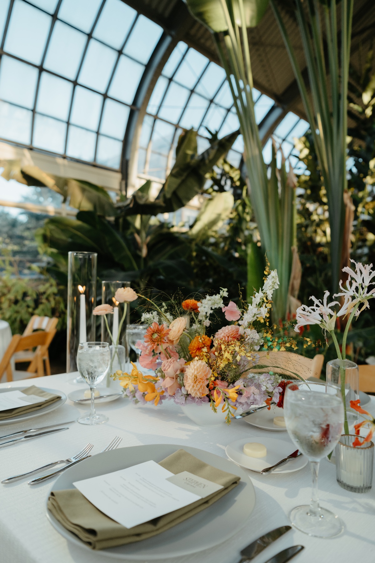 wedding reception in a conservatory
