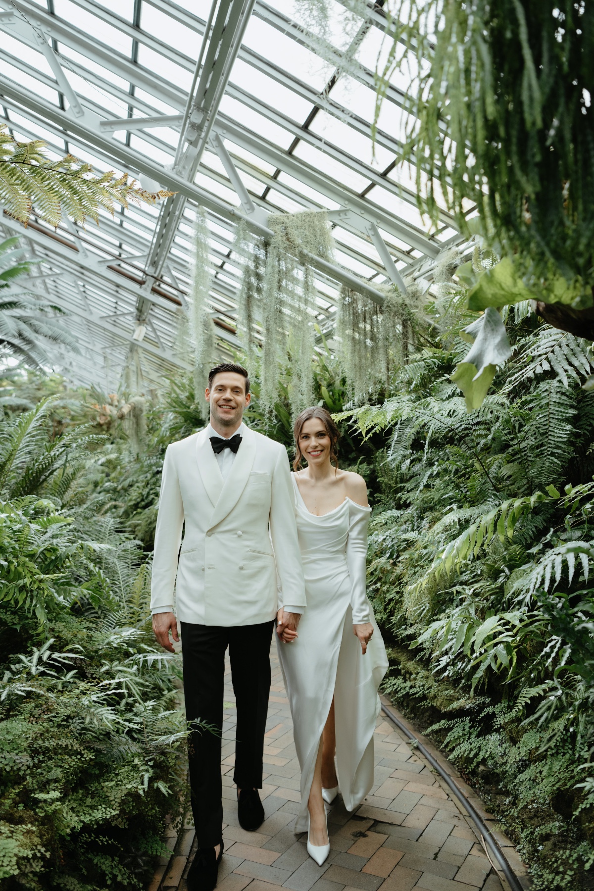 asymmetrical long sleeve wedding dress