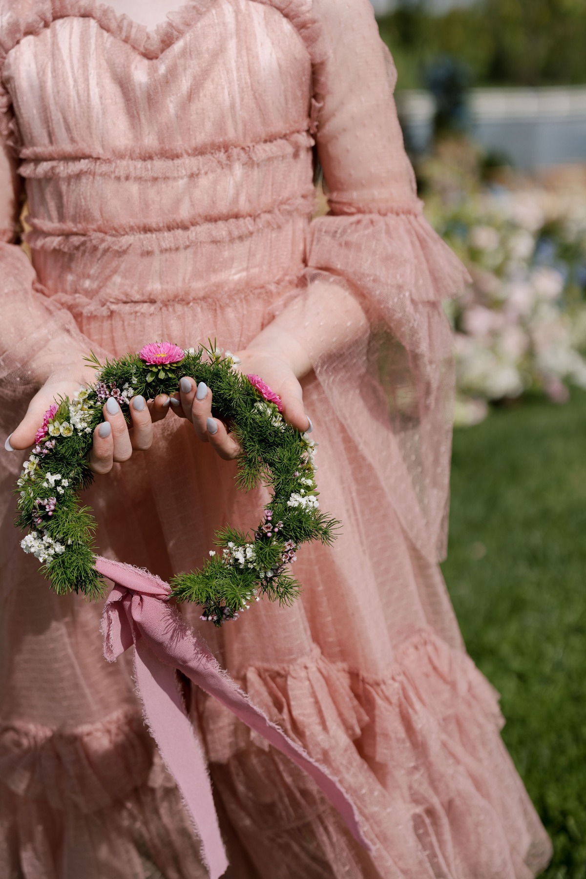 blush flower girl dress