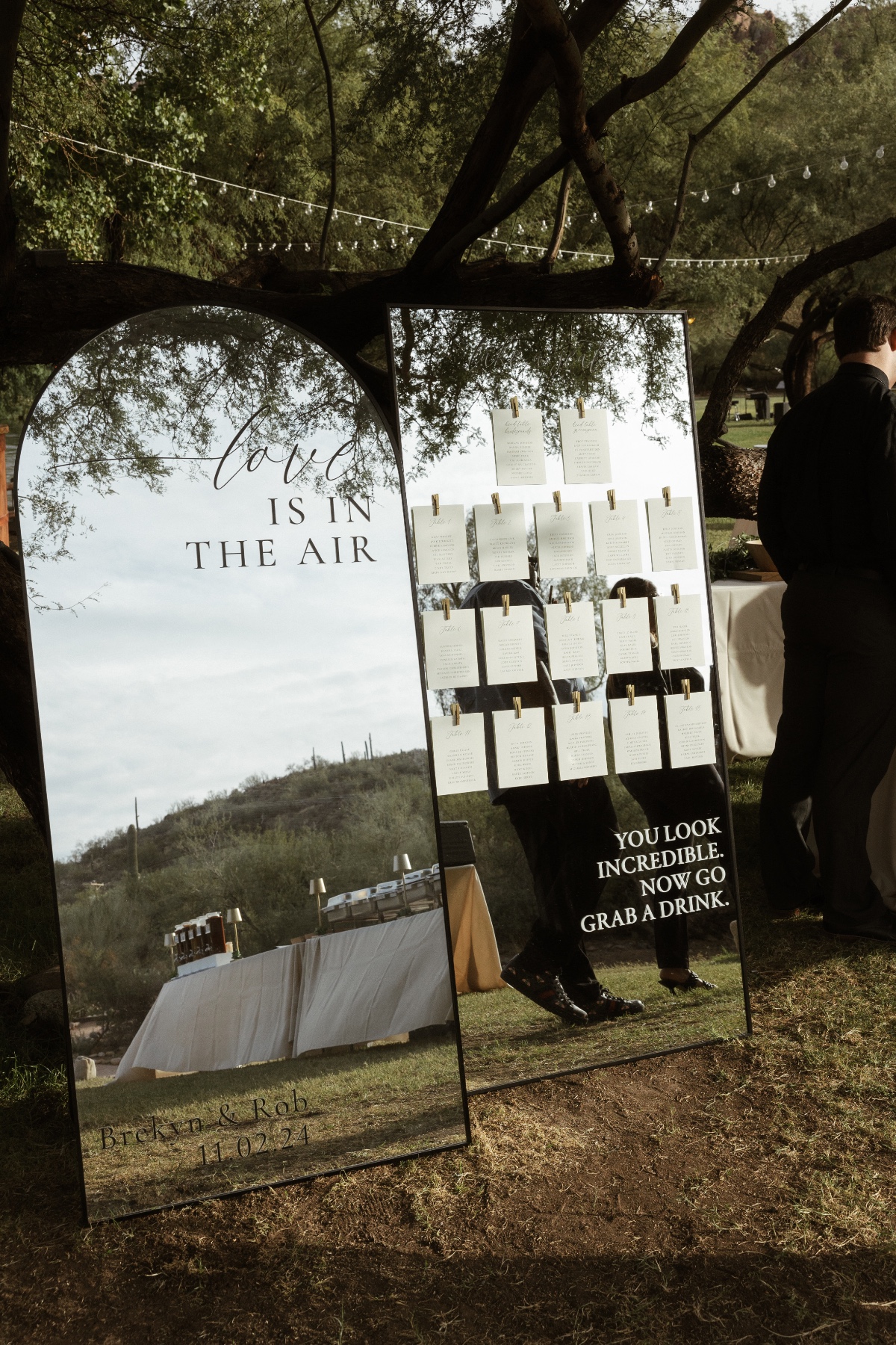 mirrored wedding sign