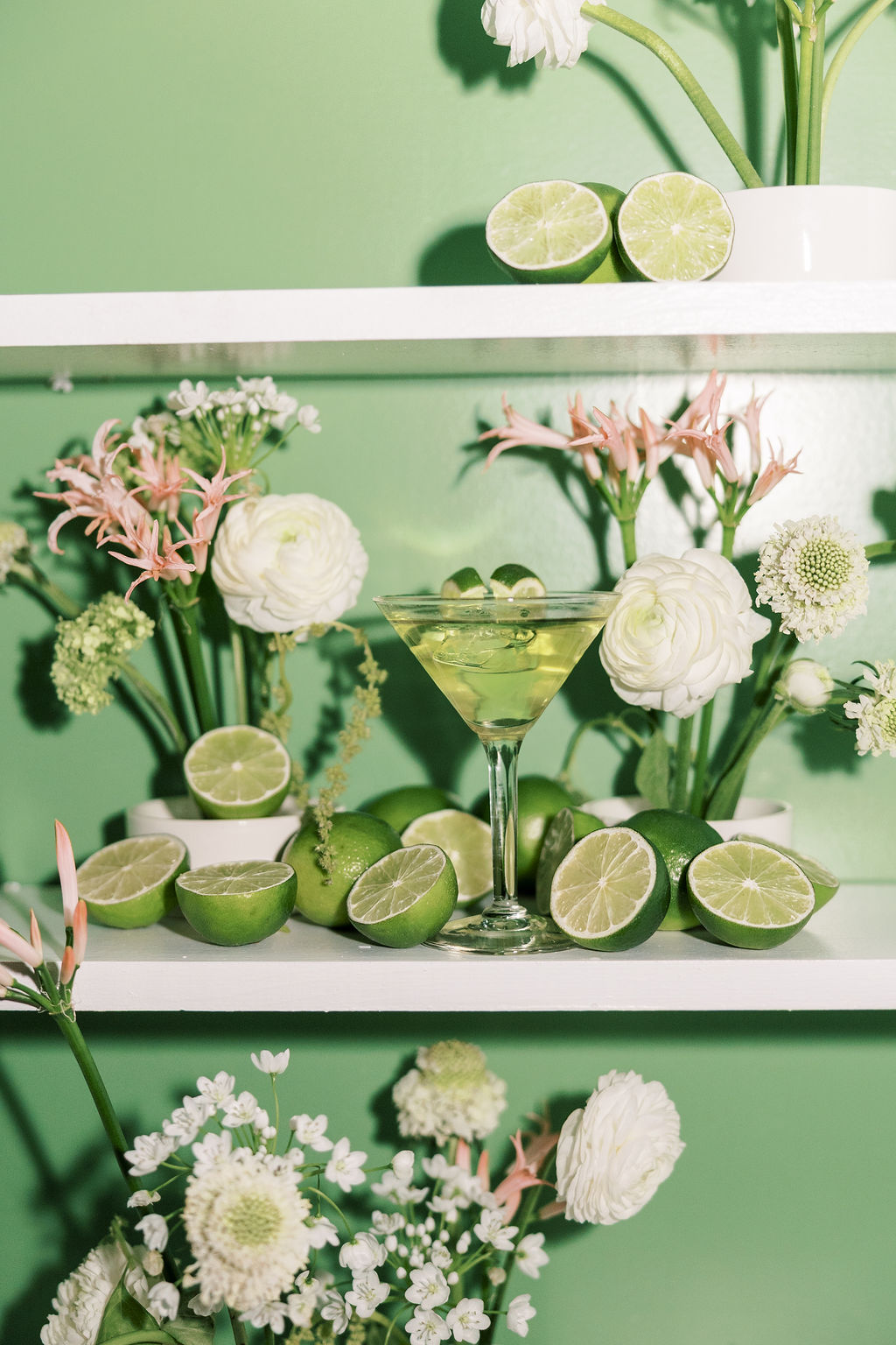 lime and blush wedding decor