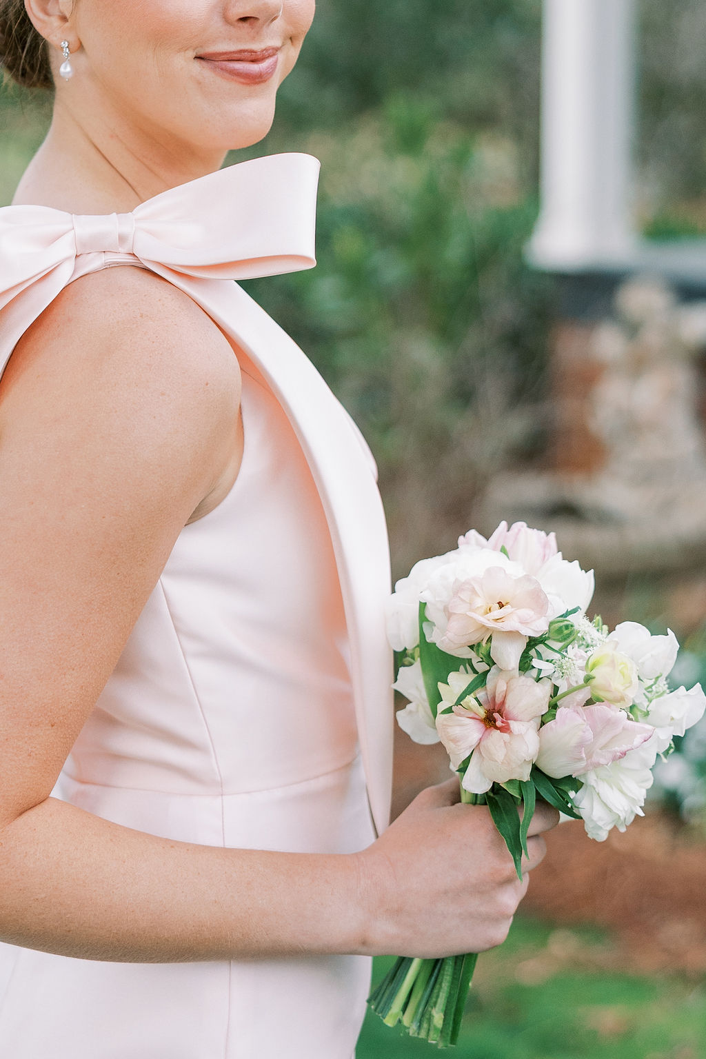 bridesmaid dress with bow
