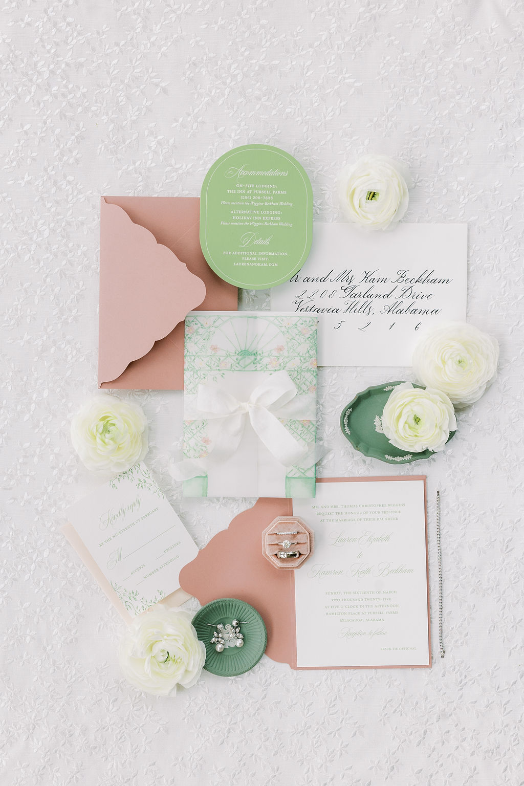 pastel wedding invitation suite
